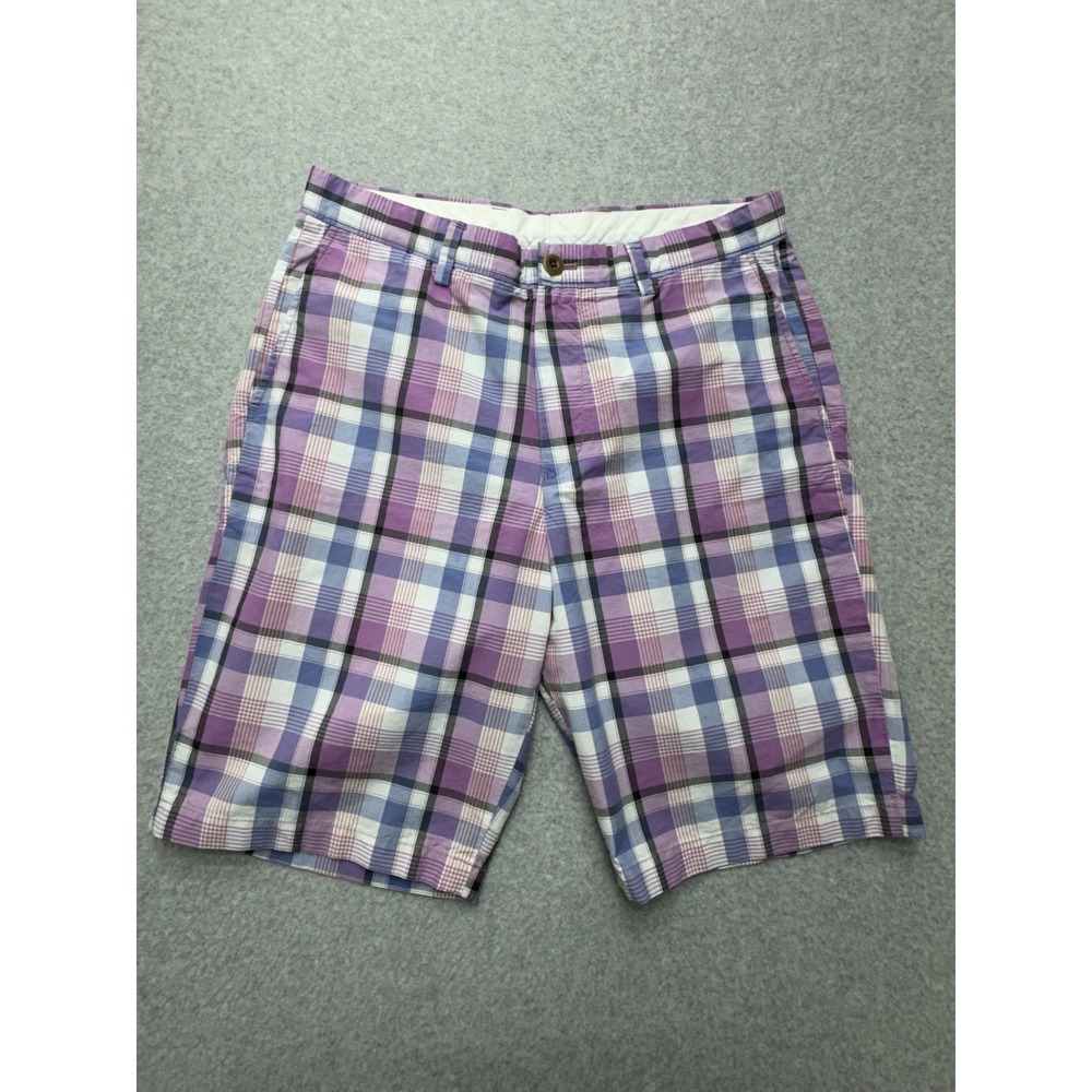 Uniqlo Shorts Mens 32‎ Medium Pink Plaid Preppy Golf Outdoors Hiking Casual